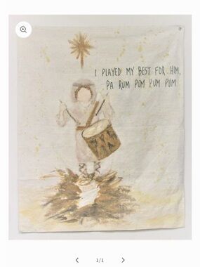 Tawnya Norton Fabric Wall Hanging, Drummer Boy Religious Christmas 46x38 NEW